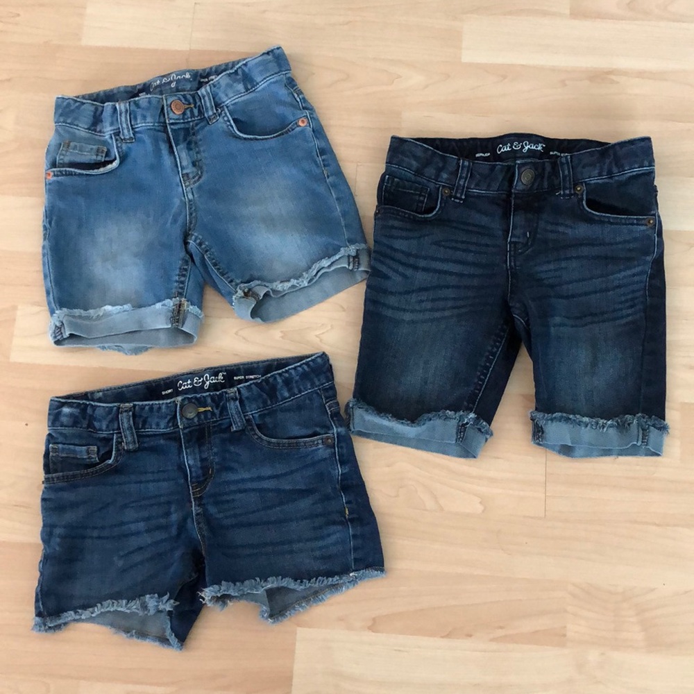 Girls Cat and Jack Denim Shorts (3 pair)